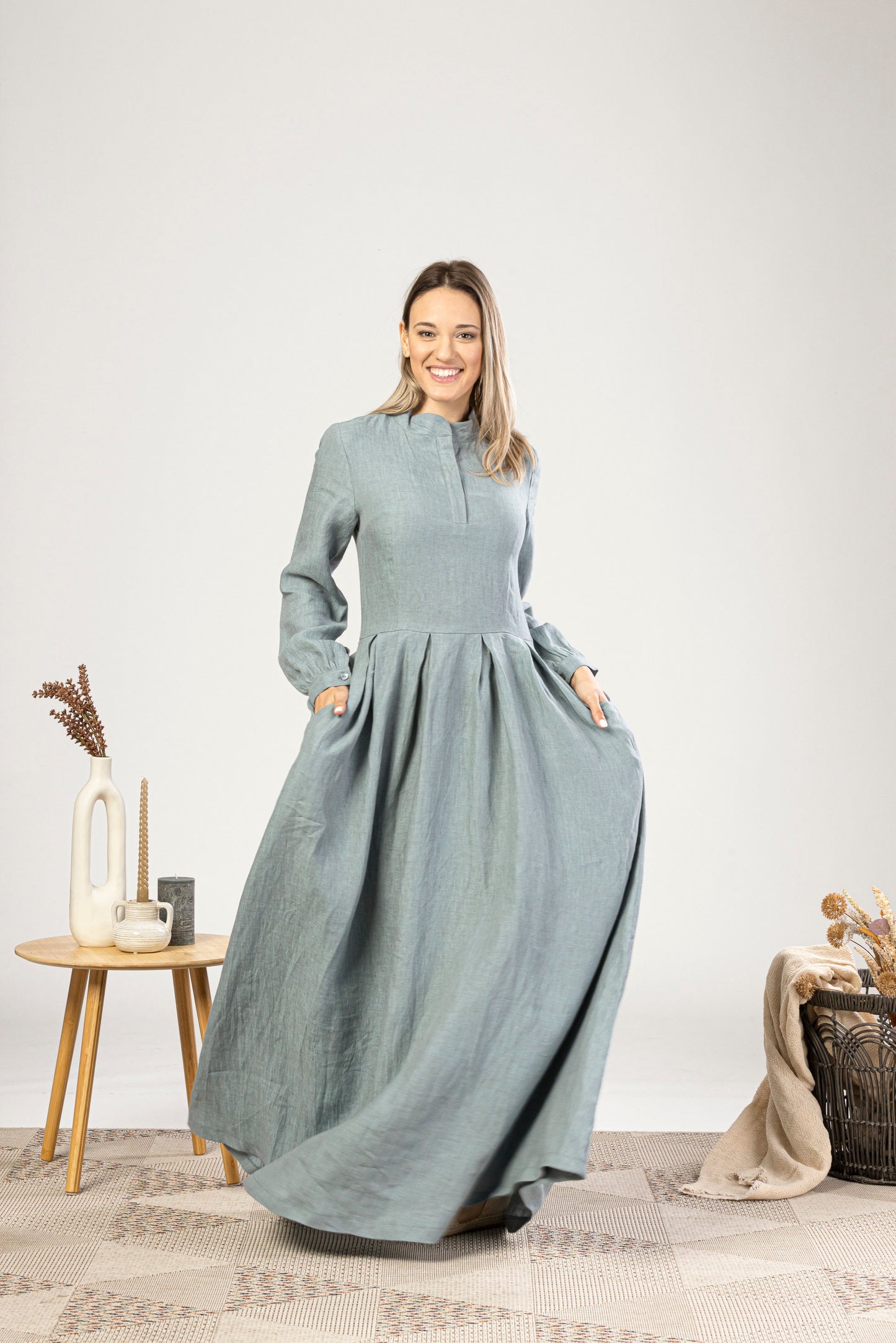 Women’s Long Light Blue Dress – Elegant Evening & Formal Wear