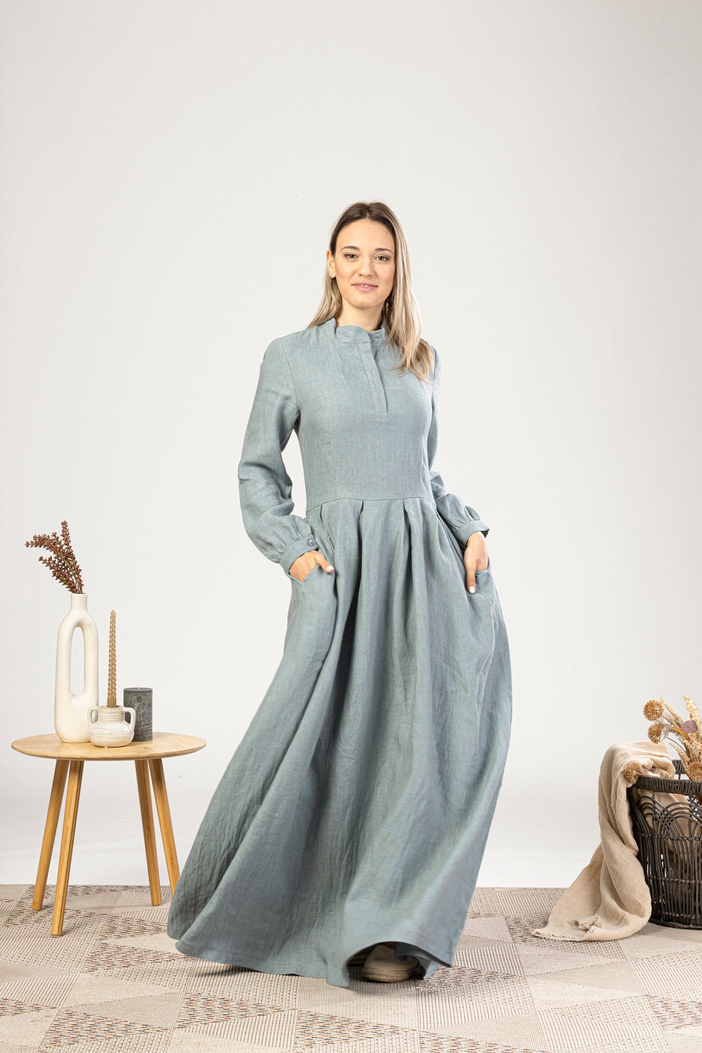 Women’s Long Light Blue Dress – Elegant Evening & Formal Wear