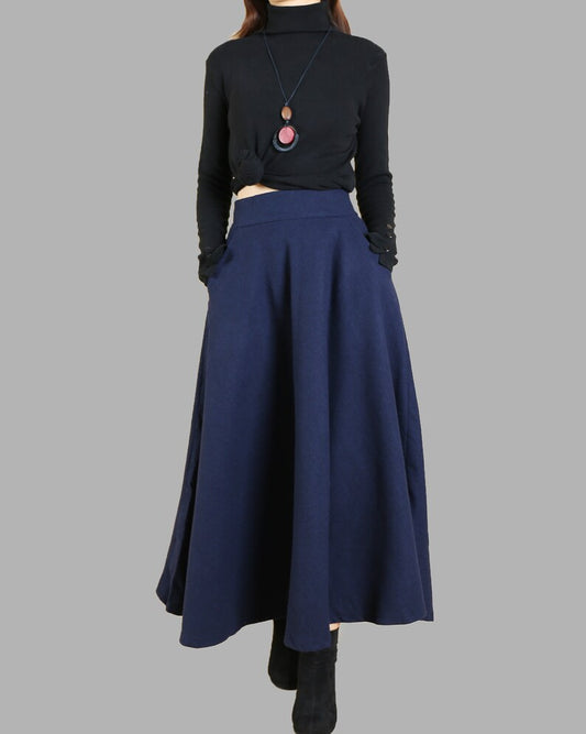 FAYAQUN Signature Set – Blue Skirt & Black Shirt