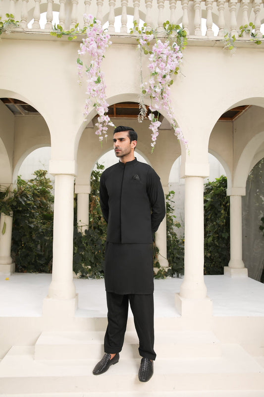 Midnight Black blended waistcoat