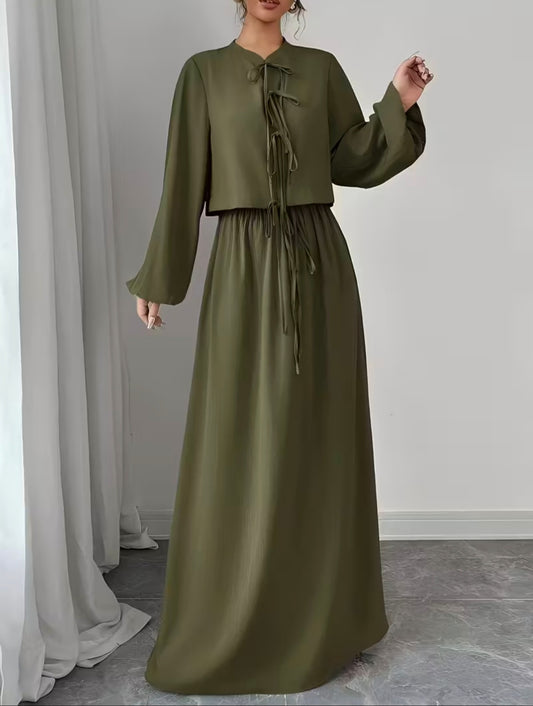 Olive Green Skirt & Top Set – Elegant, Modern & Stylish Women’s Co-ord Outfit