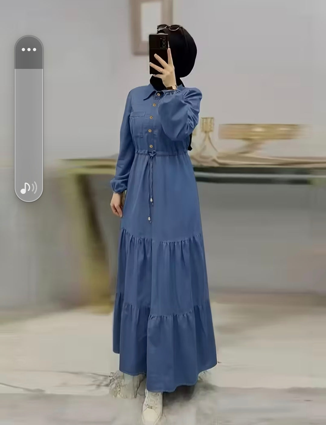 Blue Frock-Style Gown – Elegant, Flowy & Feminine Look