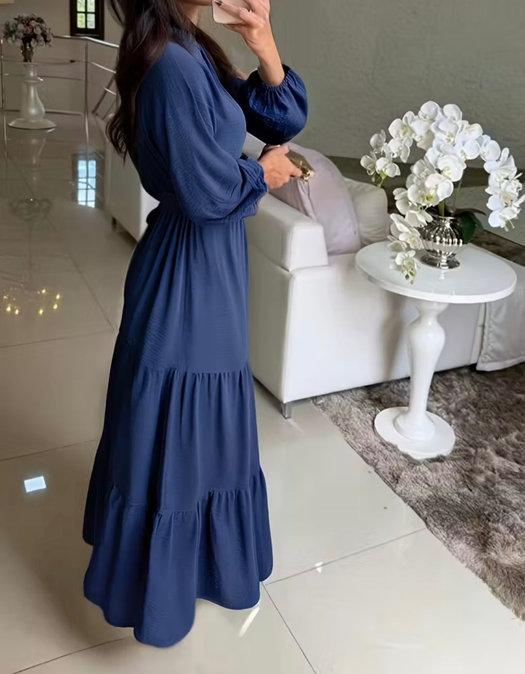 Blue Full Flair Frock – Elegant, Flowy & Timeless Women’s Dress