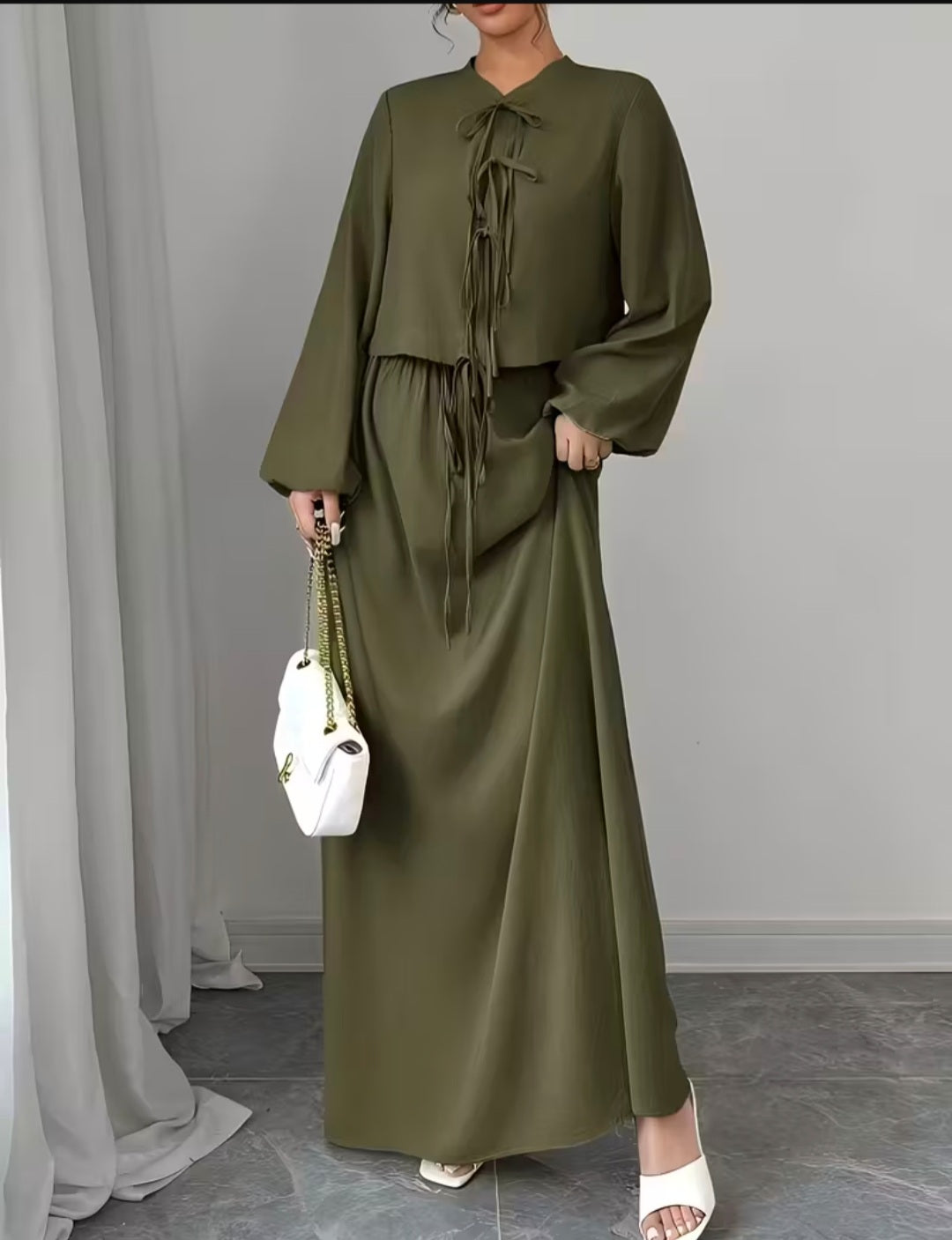 Olive Green Skirt & Top Set – Elegant, Modern & Stylish Women’s Co-ord Outfit