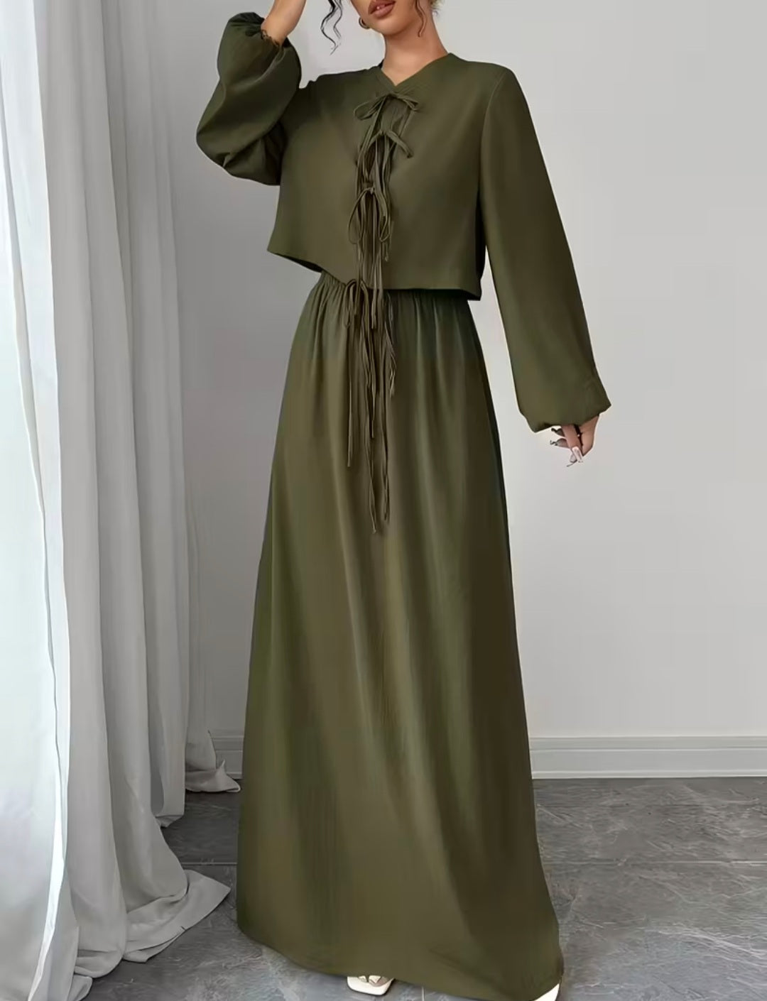Olive Green Skirt & Top Set – Elegant, Modern & Stylish Women’s Co-ord Outfit