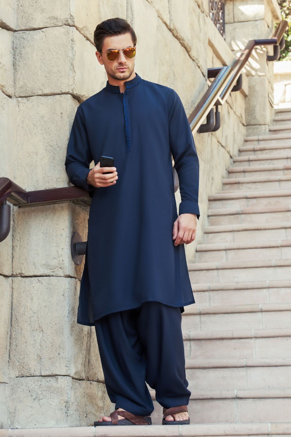 Navy Traditional Outfit for Men – Bold & Refined