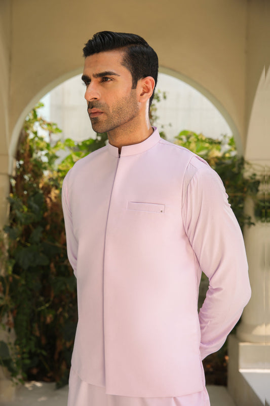 Soft Lilac Waistcoat in Premium Blend Fabric