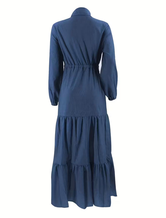 Blue Frock-Style Gown – Elegant, Flowy & Feminine Look